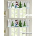 thumbnail image 3 of Snowman Christmas Tree Snowflake Wood Grain Window Curtain Living Room Kitchen Cabinet Tie-up Valance Curtain Rod Pocket Valance, 3 of 6