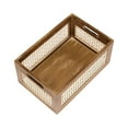 thumbnail image 3 of deevoka Woven Wood Basket Wood Frame Storage Basket Sundries Storage Basket Wood Storage S, 3 of 8