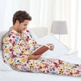 thumbnail image 6 of Naloa Cute Butterfly Flowers Men’s Pajamas Set - Long Sleeve Button Down Sleep Shirt and Pajama Bottoms Sleepwear Set-Small, 6 of 7
