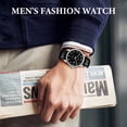 thumbnail image 6 of Watch for Men,Analog Quartz Waterproof Wristwatch with Date and Leather Band,Casual Fashion Mens Watches Gift for Man, 6 of 8