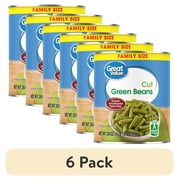 (6 pack) Great Value Cut Green Beans, Gluten-Free, 28 oz Can