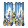 thumbnail image 6 of Yayeee Window Curtains Light Filtering 63"x42" Grommet Panel Pair Home Living Room Decor, Abstract Snow Mountain, 6 of 7