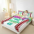 thumbnail image 4 of Feelyou Cartoon Desserts Kids Twin Sheet Sets, Baseball Ice Hockey Twin Fitted Sheet, Happy Birthday Party Flat Sheet, Lightweight Room Decor, 3-Piece, 4 of 7