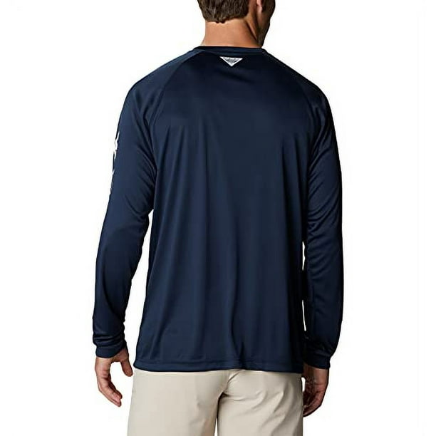 Columbia Men's Terminal Tackle Long Sleeve Shirt, Collegiate Navy/White Logo,  XX-Large 