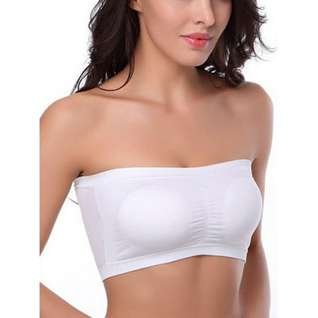 

1-3Packs Women Strapless Bandeau Bra Wirefree Padded Bralette Tube Bra S-XXXL