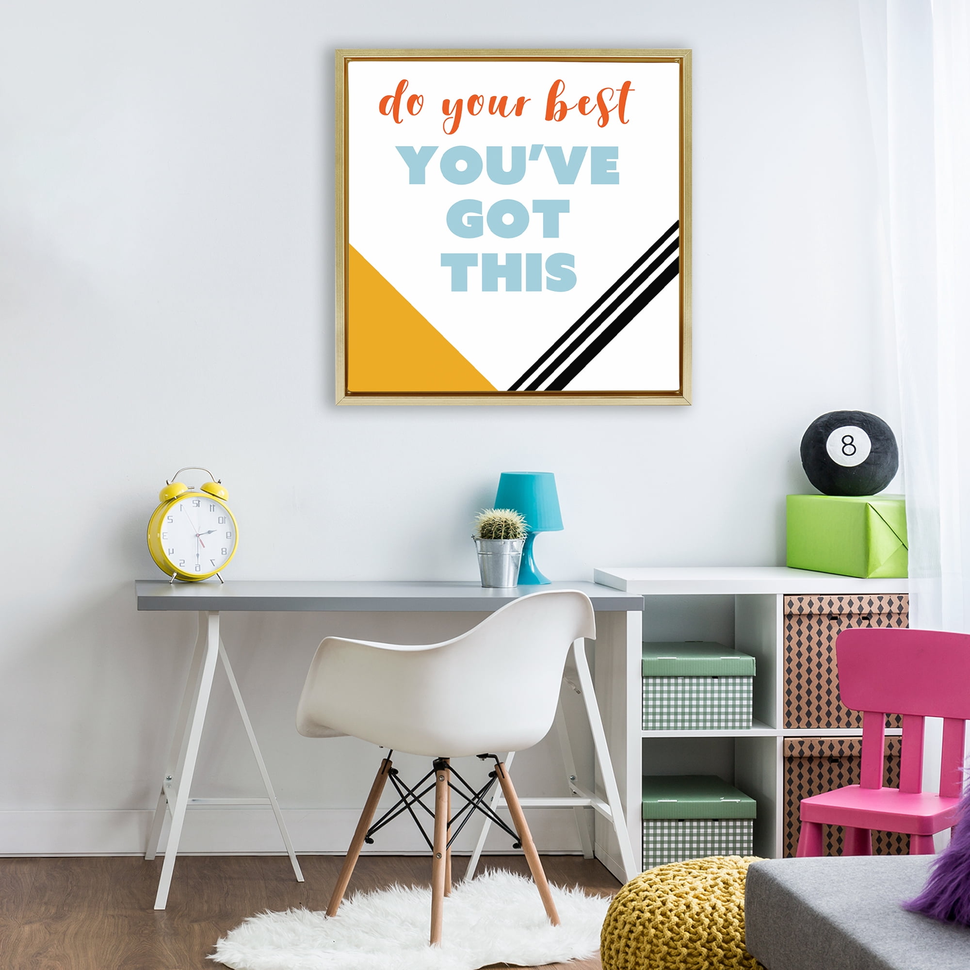 Stupell Industries Do Your Best You've Got This Gold Framed Floater Canvas Wall Art, design by Anna Quach