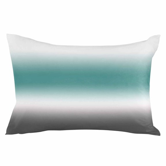 Ombre Grey Teal Throw Pillow Cover 20 x 36 Inch Decorative Pillow Cover Modern Abstract Art Gradient Lumbar Pillowcase Seasonal Rectangle Cushion Case for Couch Sofa Bed Living Room