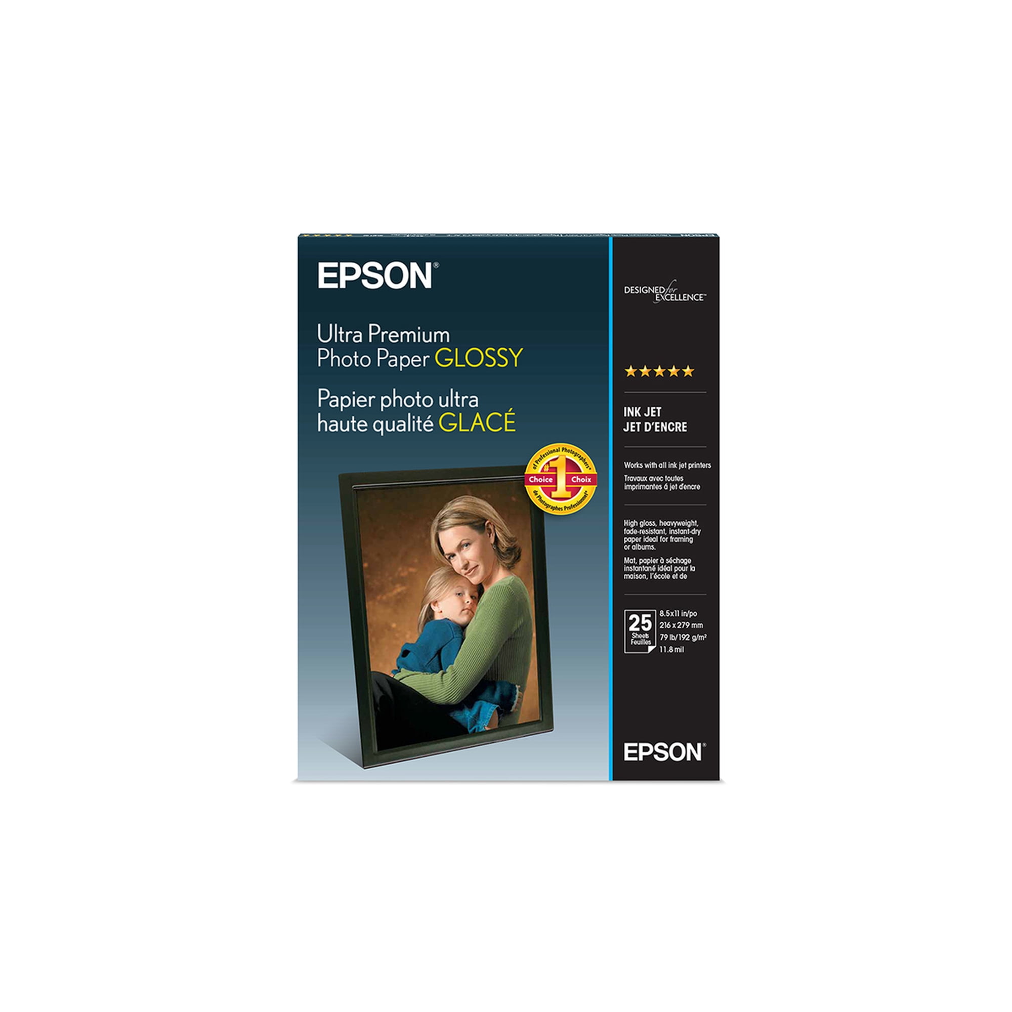 Epson Ultra Premium Photo Paper Glossy, 8.5" x 11", 25 sheets