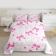 thumbnail image 2 of Homewish Cute Bow Knot Bedding Comforter Set for Girls, Glitter Stars Twin Comforter Sets, Colorful Bowtie Bedding Set, Luxury Bedroom Decor, 2 of 8