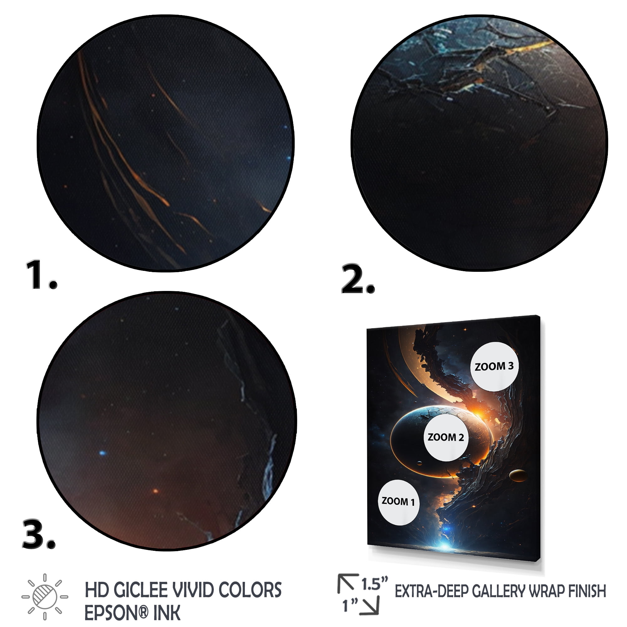 Designart Deep Planet Eclipse V Canvas Wall Art