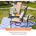 thumbnail image 5 of LOKATSE HOME 3 Pieces Patio Conversation Set with 2 Outdoor Padded Motion Chairs and Coffee Side Dining Table, 3pcs, Beige-3pcs, 5 of 13