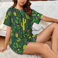 thumbnail image 6 of Kdxio Cactus 1 Print Pajamas Sets for Women Short-Sleeved Pjs with Lounge Shorts Two Piece Sleepwear S-4XL, 6 of 8
