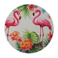thumbnail image 2 of JEUXUS  Flamingo Fun Elasticized Table Cover, Heavy Duty Construction, Soft Flannel Backing, 2 of 7
