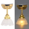 thumbnail image 3 of 1:12 Scale Dollhouse Miniature Lamp, Flower Shape Vivid LED Dollhouse Miniature Ceiling Light Innovative Decorative With Metal Base For Dollhouse Accessories, 3 of 8