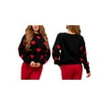 thumbnail image 2 of Women Valentine Heart Sweater Loose Crew Neck Long Sleeve Pullover Knit Tops Casual Streetwear, 2 of 7