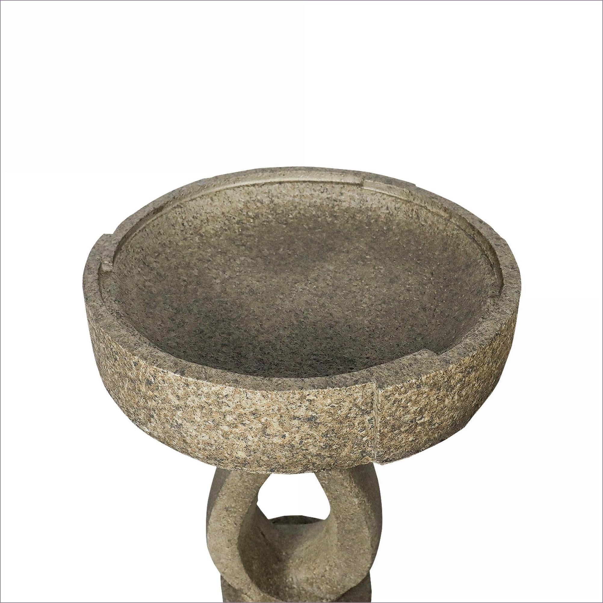 Bird Baths | 21.8" Modern Outdoor Bird Bath for Garden Patio | Concrete Cement | Birdbath Single Tier Pedestal