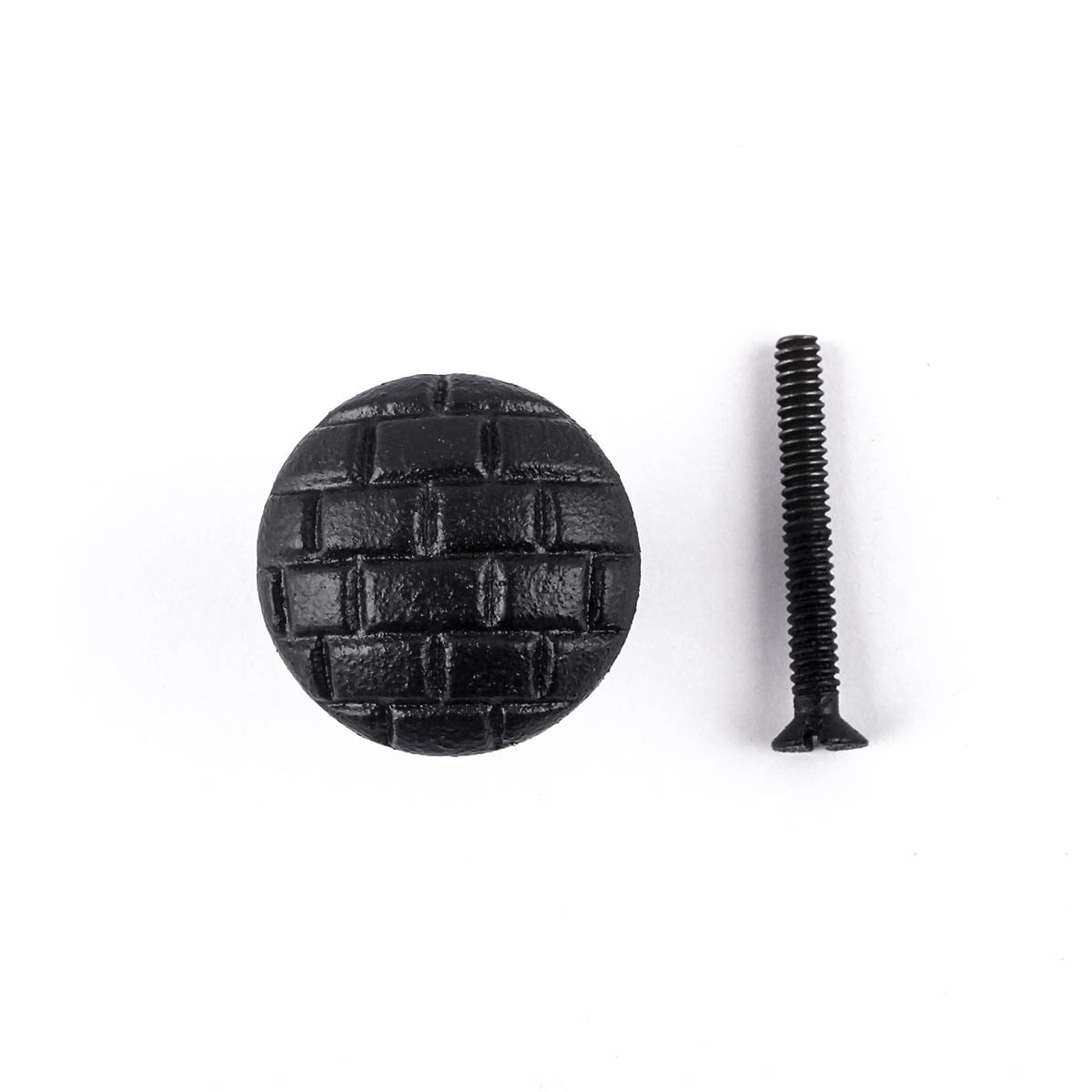 Black Iron Knobs And Pulls Round Brick Design Hardware