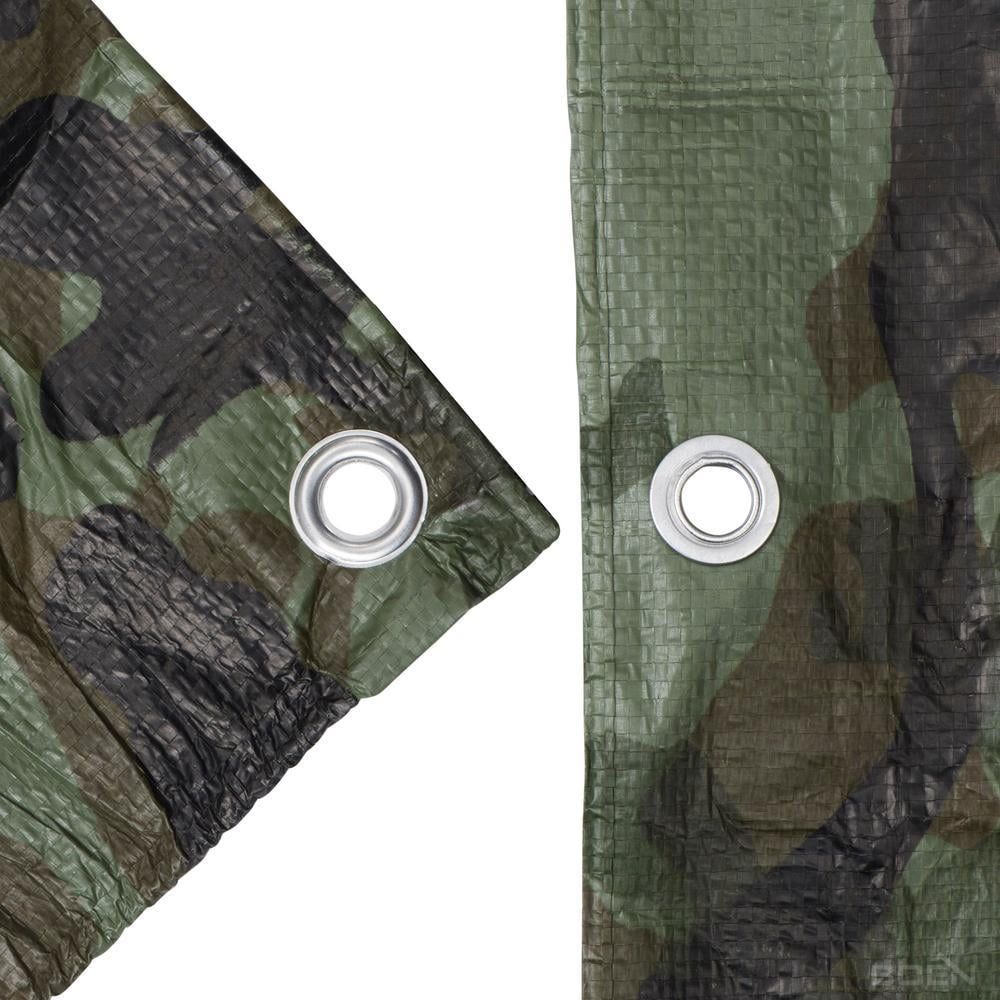 BOEN Multi-Purpose Poly Tarp, 20 ft x 30 ft, 5 Mil Thick, Camo