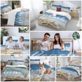 thumbnail image 5 of 3 Piece Blue Starfish Duvet Cover Set Twin Size,Microfiber Comforter/Quilt Cover with Corner Ties and 2 Pillowcases,Coastal Coral Ocean Ombre Brown Wooden All Season Soft Bedding with Zipper Closure, 5 of 8