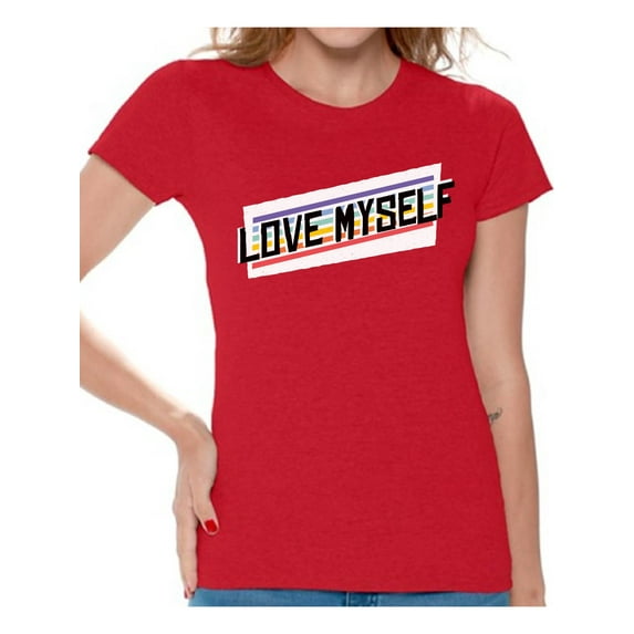Awkward Styles Anti Valentine's Day T-Shirt for Singles Love Myself T Shirts for Women Selfish Tee