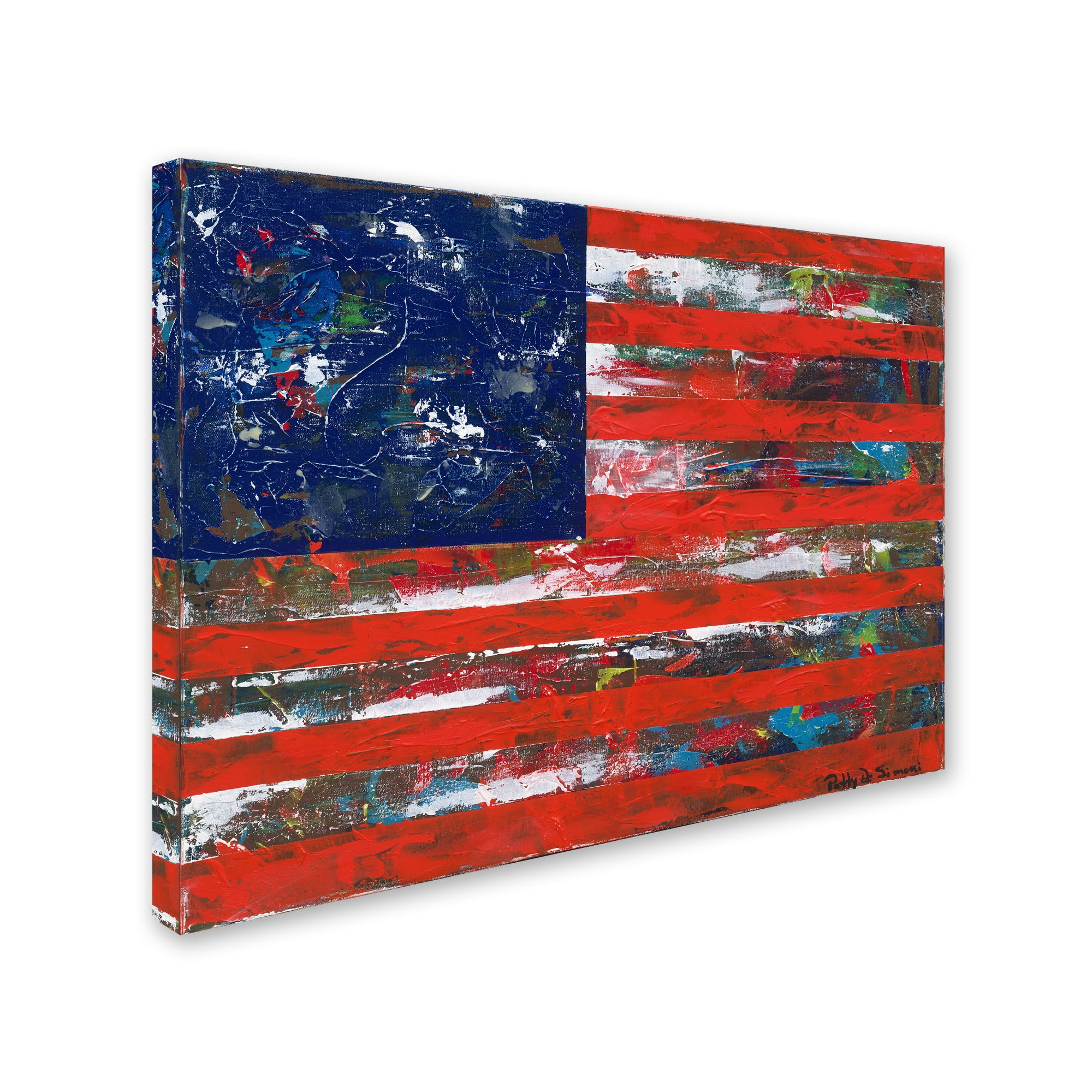 Trademark Fine Art "American Flag" Canvas Art by Patricia Alvez