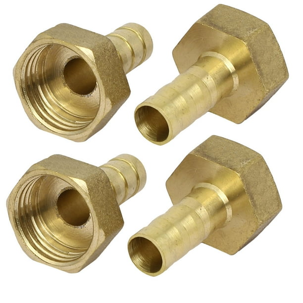 Conector de tubo de latón de 10 mm con rosca hembra y barbado de manguera de 1/2 BSP, 4 piezas