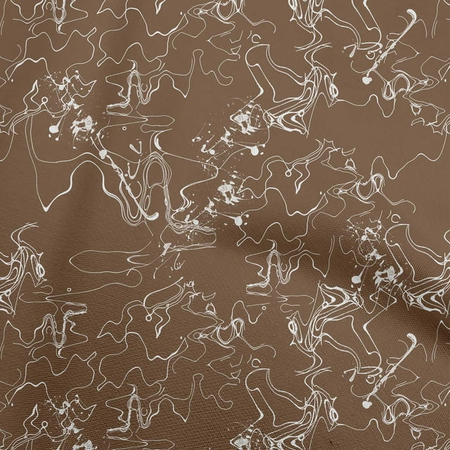 oneOone Cotton Poplin Brown Fabric Abstract Sewing Craft Projects Fabric Prints By Yard 42 Inch Wide