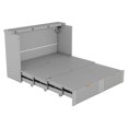 thumbnail image 3 of Full Size Solid and Stable Murphy Bed with Drawer and a Set of Sockets & USB Ports, Pulley Structure Design (Gray), 3 of 12