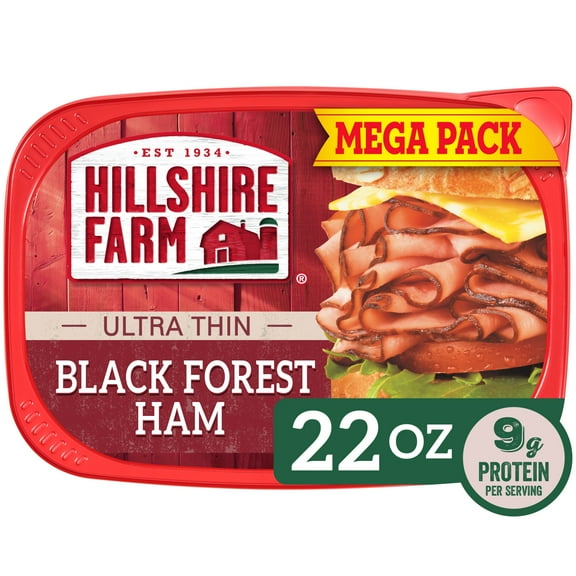 Hillshire Farm Ultra Thin Sliced Refrigerated Lunch & Deli Meats, 22 oz Black Forest Ham, Plastic Resealable Tub