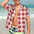 thumbnail image 5 of Picia Plaid Heart Gentle Cotton Regular Fit Short Sleeve Casual Hawaiian Shirt for Men-Large, 5 of 9