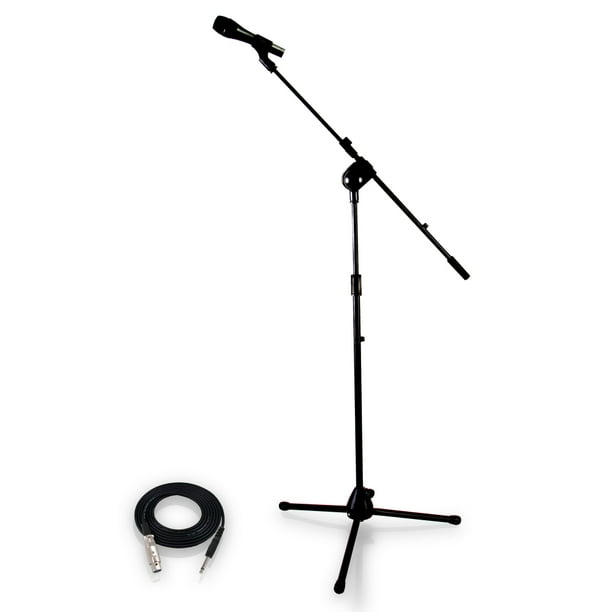 PYLE PMKSM20 Dynamic Microphone and Tripod Mic Stand, Height Adjustable, Extending Boom