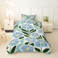 thumbnail image 2 of jejeloiu Mid-Century Floral Twin Duvet Cover For Girls,Minimal Pattern Twin Bedding,Blue Cream Green,Light Gray Reversible,2pcs,1 Duvet Cover and 1 Pillowcase, 2 of 6