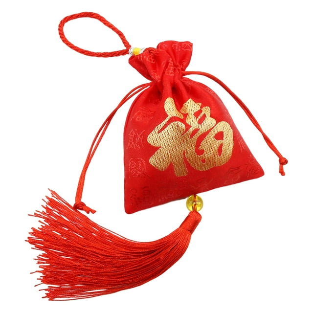 Ruiboury Drawstring Bags Multifunctional Small Gift Bags Perfume Satchel Pouches Household Decoration Cars Jewelries Pouch Red
