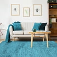 thumbnail image 1 of Elegant and Plush Hand-Woven Solid Shag Indoor High Traffic Area Rug by Blue Nile Mills - 8' x 10', Cyan, 1 of 5