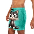 thumbnail image 6 of Hfnxid Mens Beach Shorts Quick Dry Elastic Waist Swim Trunks Printed Drawstring Bathing Suit Summer Lightweight Vacation Shorts with Pockets Green XXXL, 6 of 7