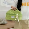 thumbnail image 3 of Bolsa Cosmética Acolchada Flor Lindo Almacenamiento Gran Capacidad para Trabajo Verde, 3 of 5
