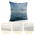 thumbnail image 4 of Patifu Wind Turbines Ocean Sustainability Graphic Decorative Cushion Throw Pillow Cover for Home Couch Living Room Bed Sofa Short Plush 1PC 12x12in, 4 of 5