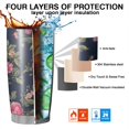 thumbnail image 7 of 20 Oz Pioneer Flower Coffee Tumbler Double Wall Insulated Stainless Steel Water Bottle | Metal Reusable Thermoses Flask with Cup Cap | Leak & Sweat Proof with Anti-Dust Lid, 7 of 7