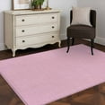thumbnail image 3 of Pink 2.7x5 Area Rugs, Farmhouse Burlap Solid Pink Color Modern Linen Texture Non-Skid Rubber Backing Large Rectangle Rugs - Living Room Bedroom Home Office, Indoor Floor Mat Carpets Washable Rug, 3 of 9