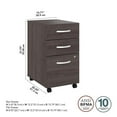 thumbnail image 5 of Maklaine Engineered Wood 3 Drawer Mobile File Cabinet in Storm Gray, 5 of 6