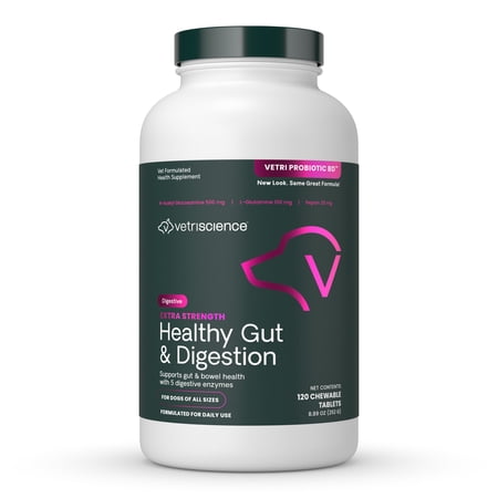 VetriScience Extra Strength Healthy Gut & Digestion, Dogs, Chicken, 120ct