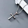 thumbnail image 4 of SOULMEET Baseball Necklace Sterling Silver Bible Cross Verse Philippians 4:13 I CAN DO All Things Baseball Necklace Gift for Men, 4 of 6