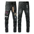 thumbnail image 2 of 2025 Ksubis Jeans brand Jeans  Men's Jeans Casual Comfort Holes Fashionable Straight Skinny Slim Fit Jeans, Ripped Stretch Jeans Denim Pants Menswear 3021 28-40, 2 of 7