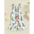 thumbnail image 2 of xiaxaixu Combinaison Sans Manches pour Bébé Fille Imprimé Rabbits Pantalon Évasé Long pour Fête de Pâques, 2 of 9