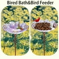 thumbnail image 5 of Bird Baths,Glass Birdbath with Metal Stand Purple Flower Birdbath Attracting Birds Suit for Garden Lawn Yard Decor, 5 of 7