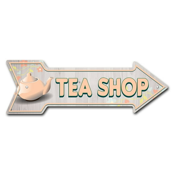 SignMission P-ARROW-999581 18 in. Tea Shop Arrow Sign