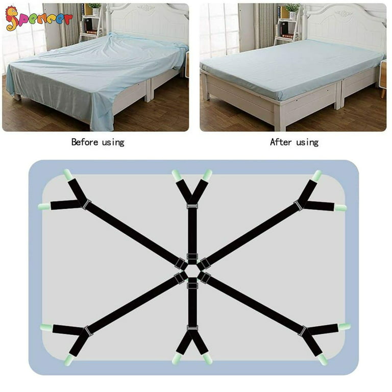 Bed Sheet Suspenders, Adjustable Bed Sheet Holder Straps Fitted