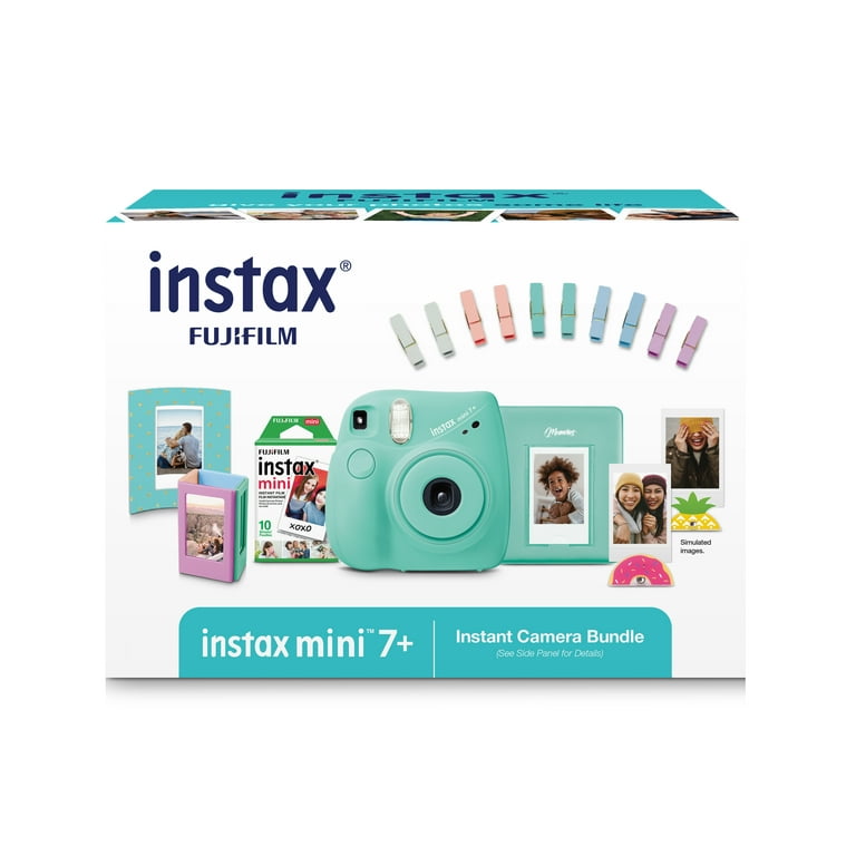 FUJIFILM Instax Mini 7+ Instant Film Camera Green Bundle