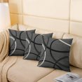 thumbnail image 6 of Ryan; Modern Geometric Throw Pillow Covers Gray Black Circles Print Pillow Cases for Boys Men Adults Abstract Swirls Simple Style Square Cushion Covers for Office Couch Sofa 18x18 Inch Set of 2, 6 of 8