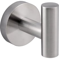 Modern 304 Stainless Steel Single Prong Round, Wall Robe Hook Brushed Nickel, 1-Pack